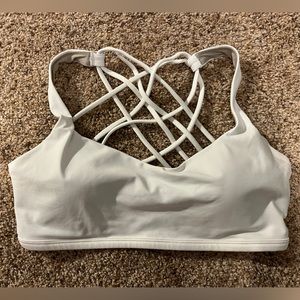 Size 10 white lululemon sports bra